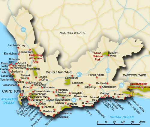Western Cape province map